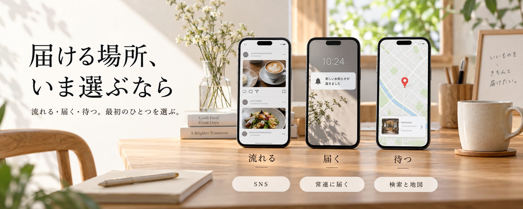 届ける場所、いま選ぶなら — まず、ひとつ。